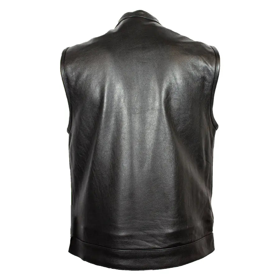 Open Road Men's Flannel Lined Leather Club Vest
