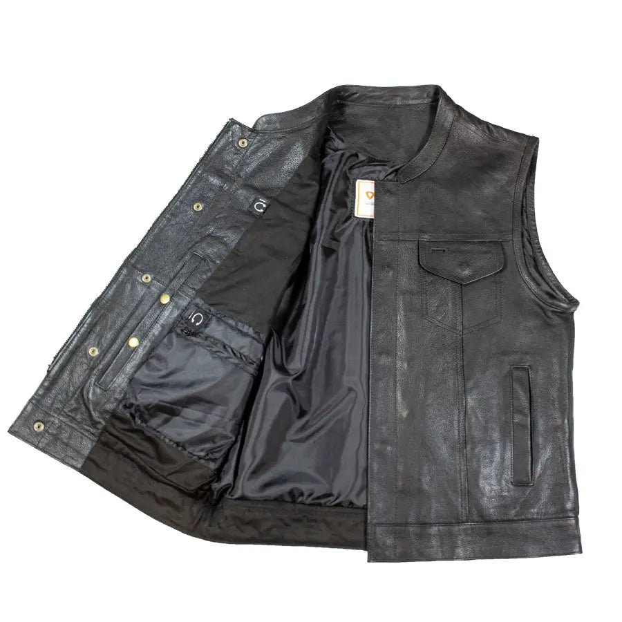 Open Road Men's Leather Club Vest