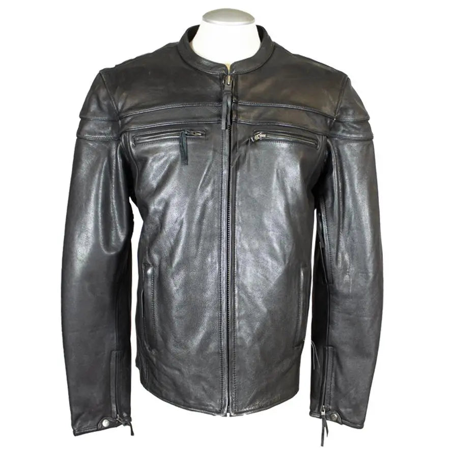 Open Road Men's Maverick Leather Motorcycle Jacket