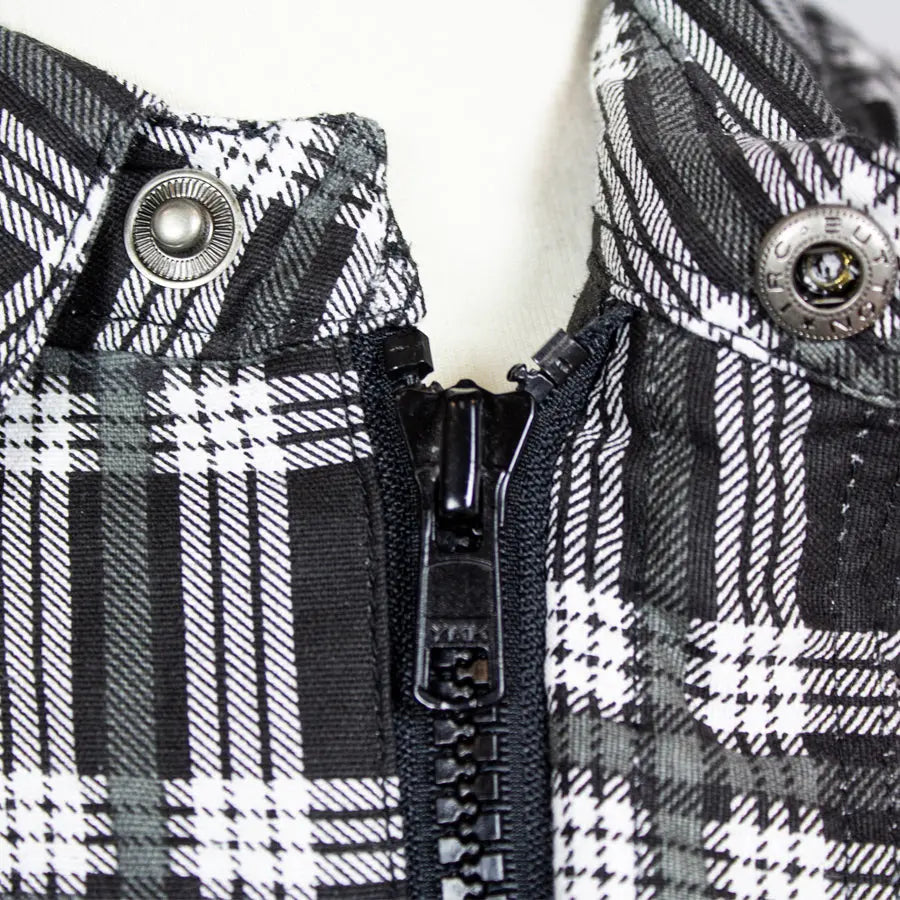 Unik International Men's Plaid Flannel Armored Shirt Jacket