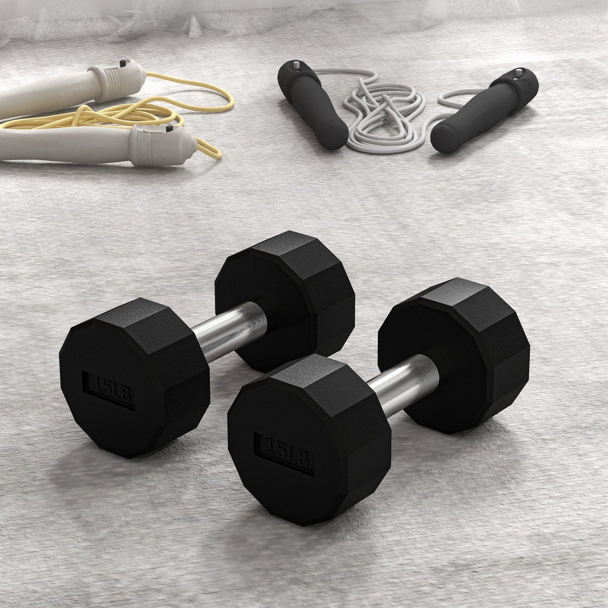 2 x 10lbs Dumbbells Set with Non-Slip Grip, Rubber Covered Weights for Men Women Home Gym Workout