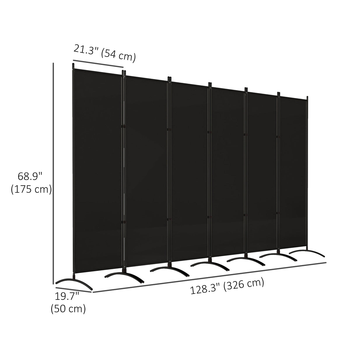 6 Panel Folding Room Divider, UV30+ Privacy Screen, Indoor Outdoor Privacy Panel with Stable Base, Beige