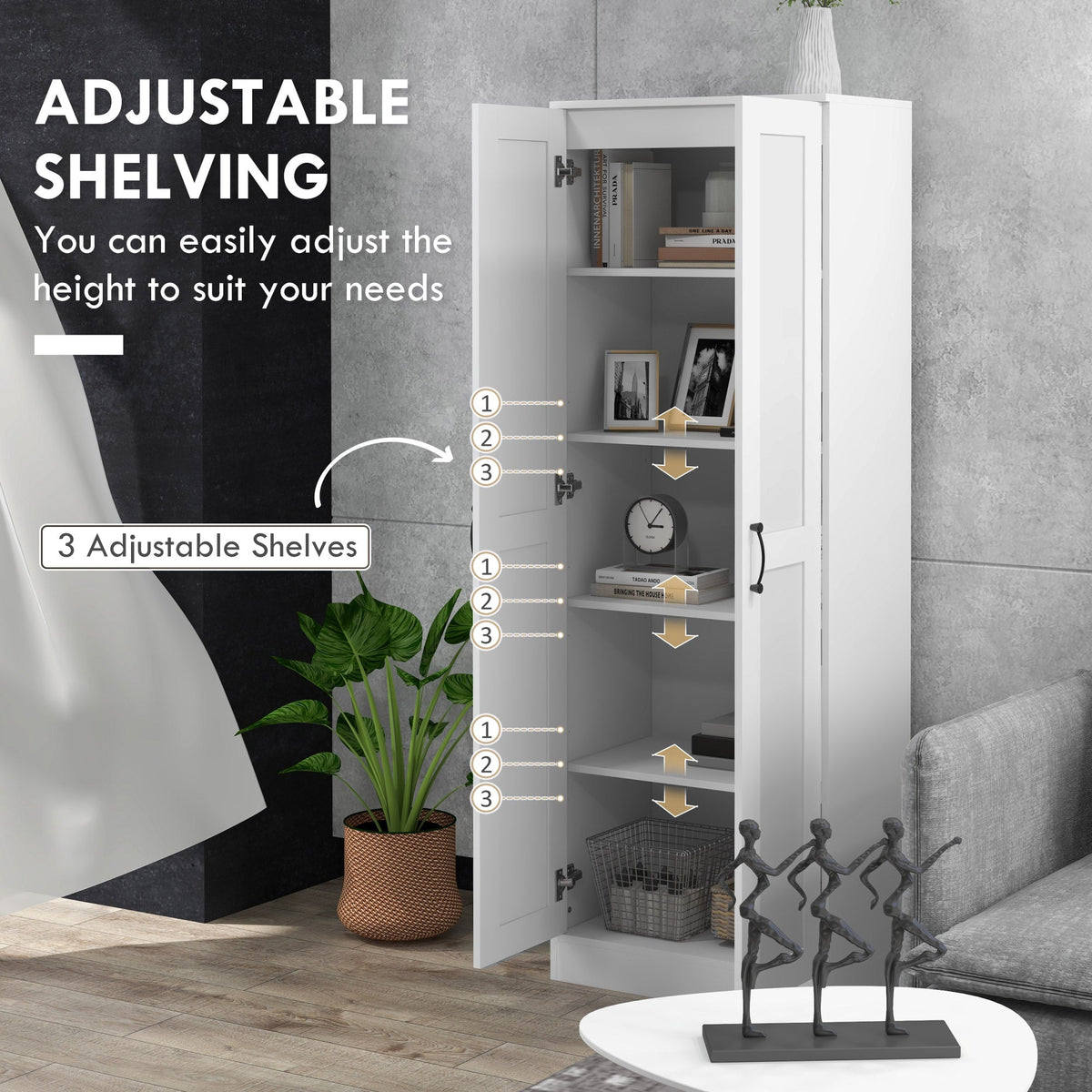 69" Tall Pantry Cabinet with Adjustable Shelves, Modern Kitchen Pantry Cabinet with Soft Close Doors, Black