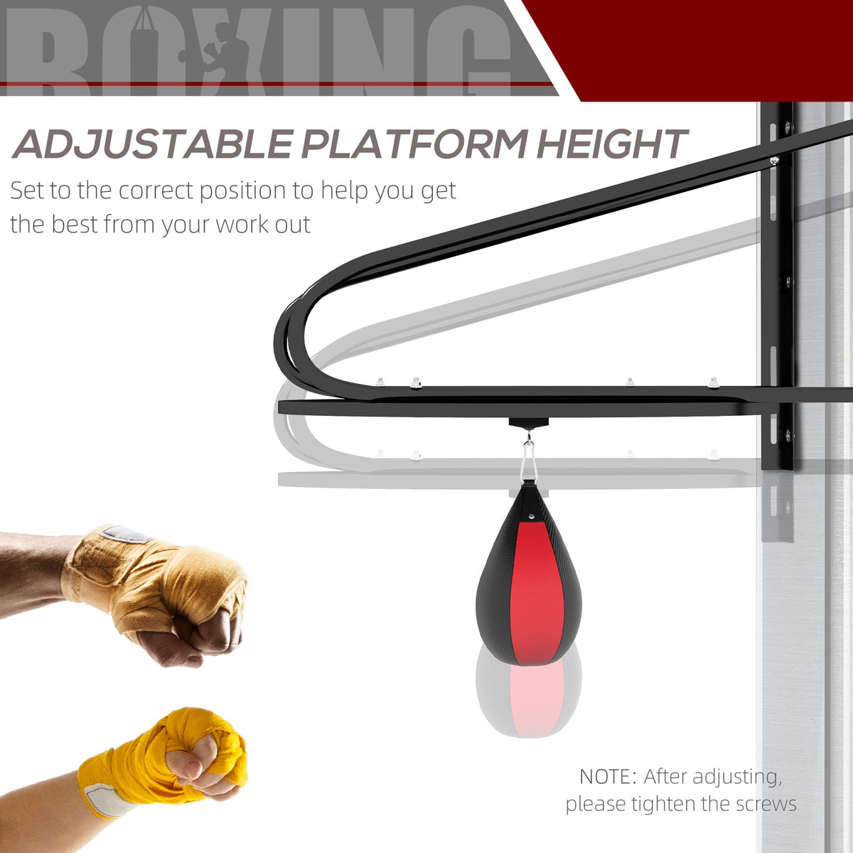 Wall-mounted Speed Bag Boxing Platform with Adjustable Height