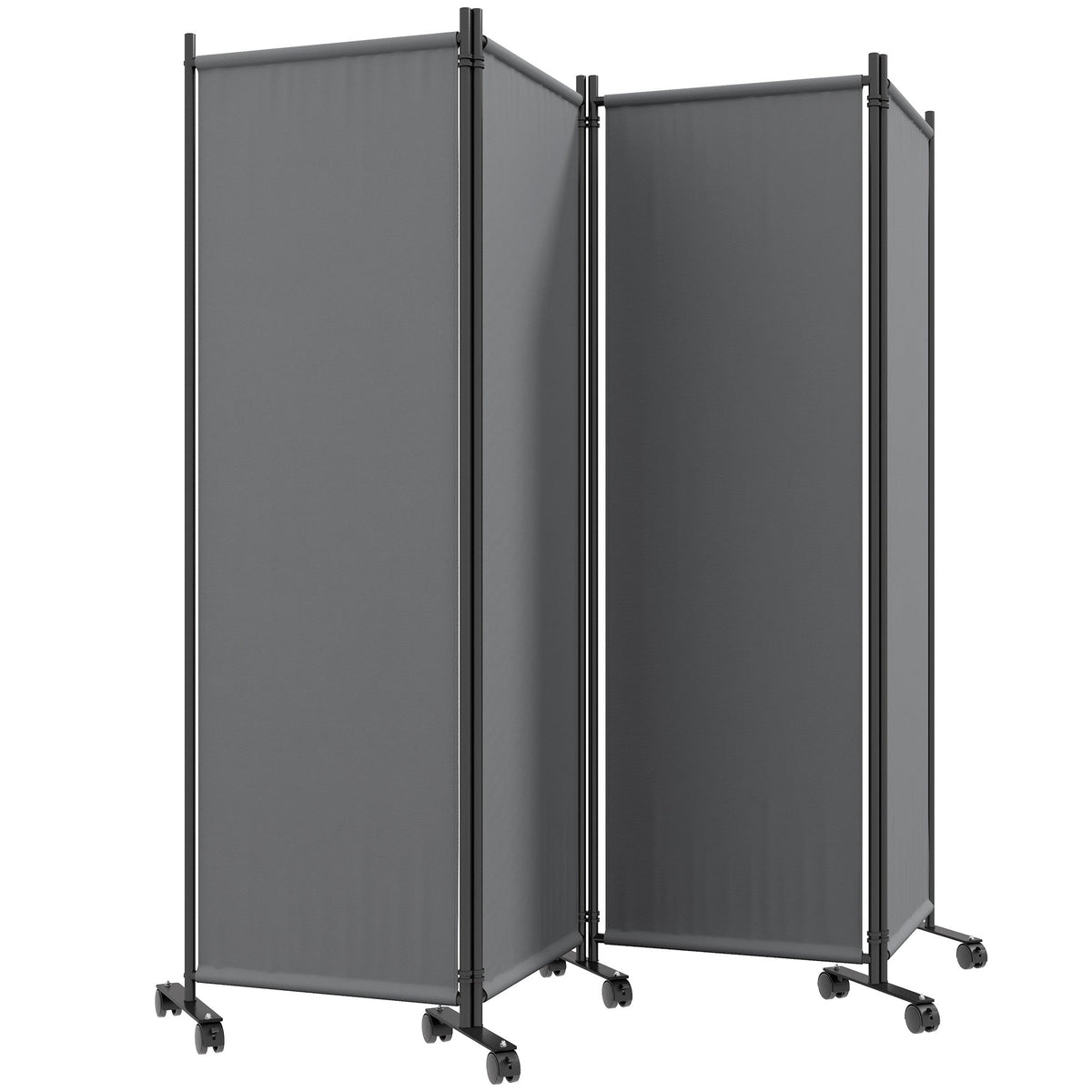 Folding Room Divider, Privacy Screen for Home Office Bedroom, 5.6FT Tall, Dark Grey