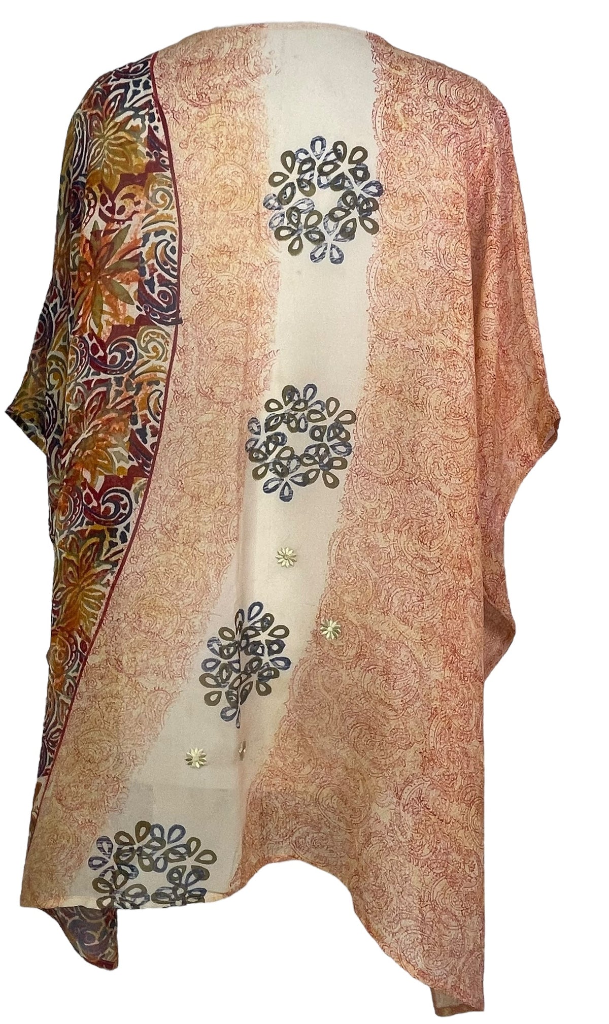 PRG7714 Sheer Avatar Pure Silk Short Kaftan Tunic with Slits