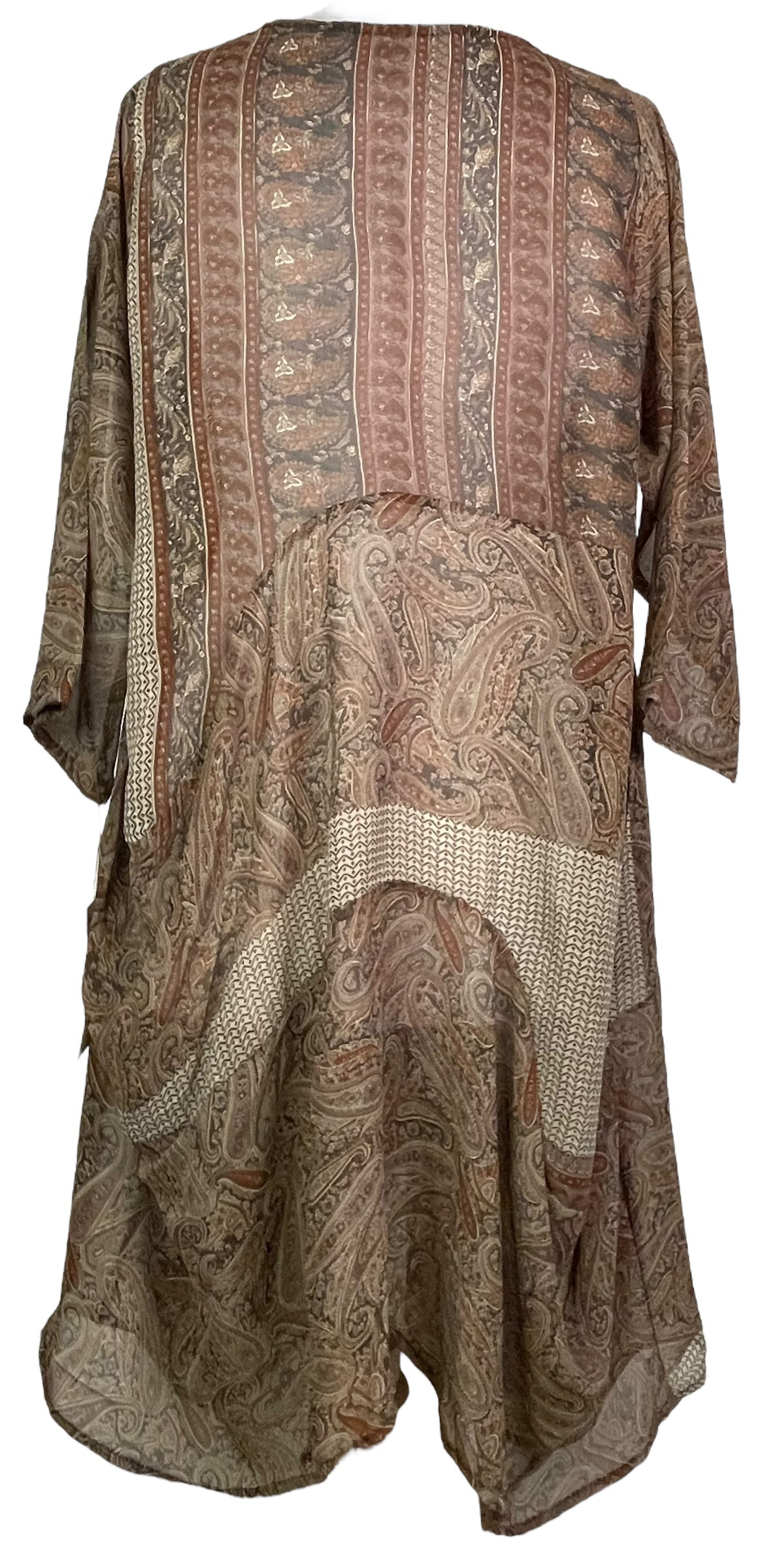 PRG7824 Sheer Avatar Pure Silk Sculptural Long Tunic Dress
