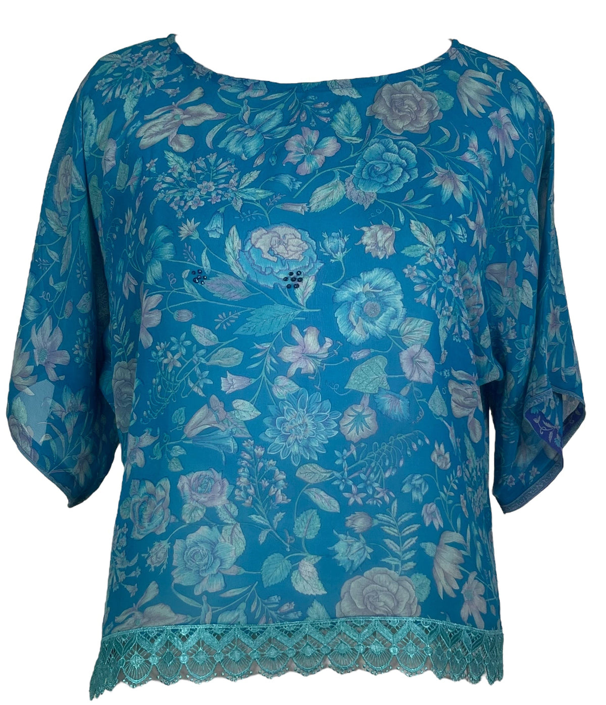 PRG6305 Sheer Avatar Pure Silk Side Slit Top