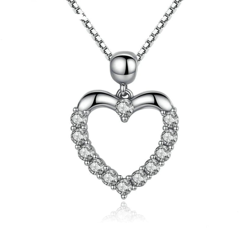 Heart Necklace, 925 Sterling Silver Pendant