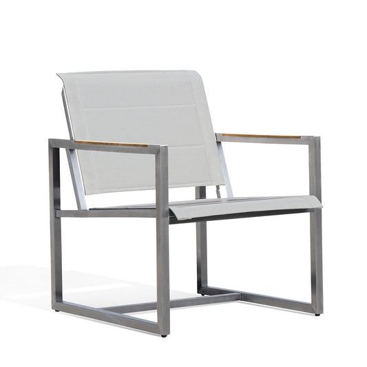 Pine Stainless Steel & Teak Outdoor Sling Chair