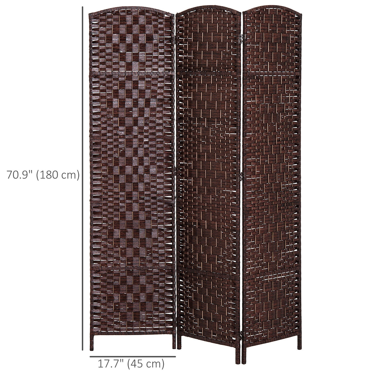 6ft Folding Room Divider, 3 Panel Wall Partition with Wooden Frame for Bedroom, Home Office, Natural
