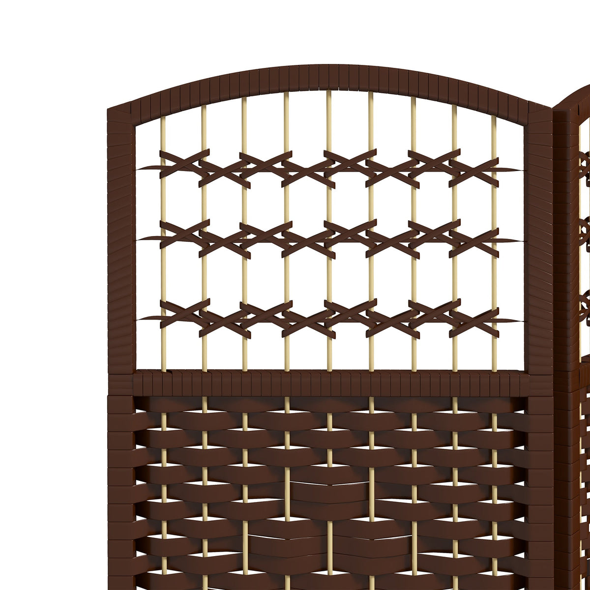 4 Panel Folding Room Divider, Portable Privacy Screen, Wave Fiber Room Partition for Home Office, Black