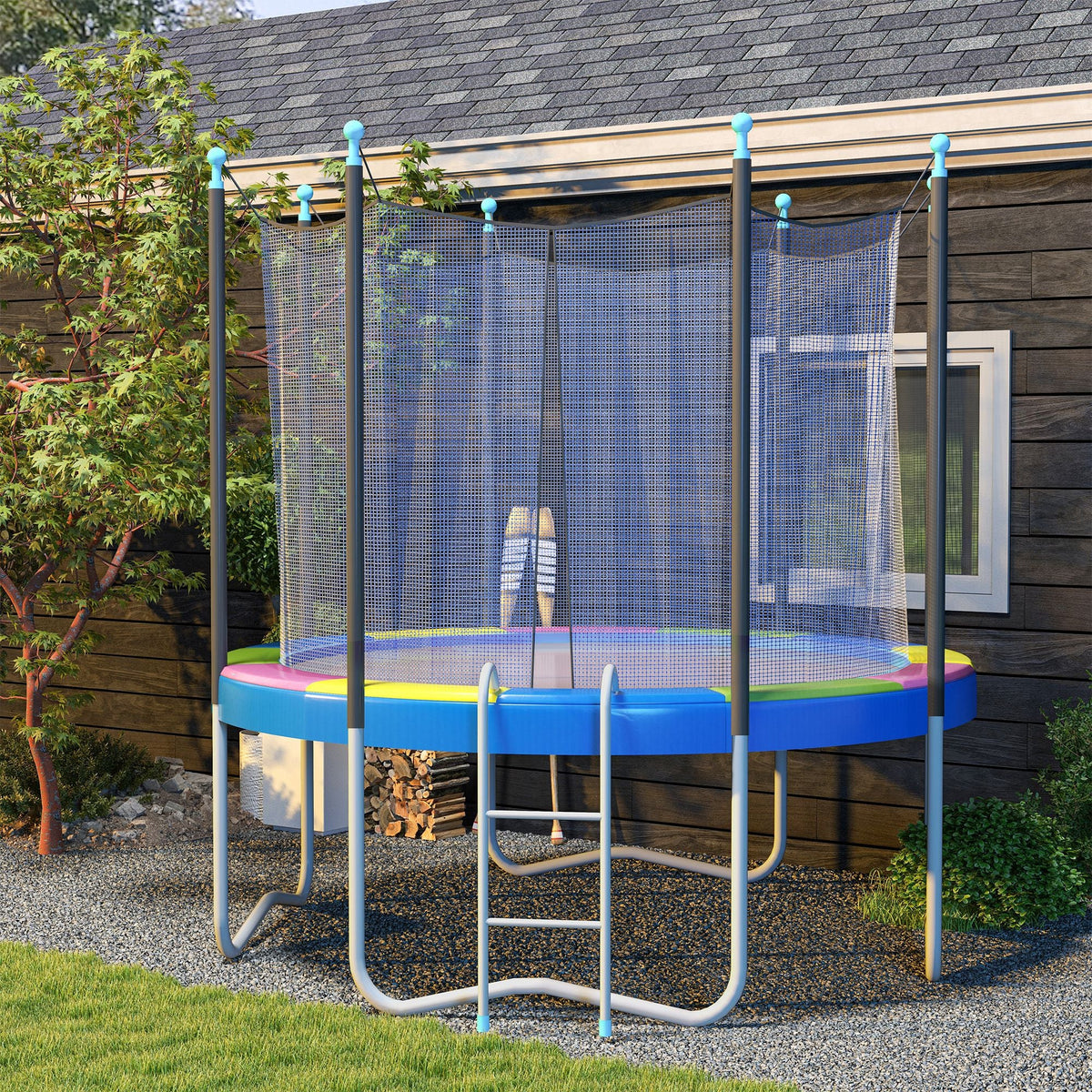 14FT Trampoline Spring Cover, Trampoline Pad Replacement, Waterproof and Tear-Resistant, All-Weather Trampoline Accessories, Multi-Colored