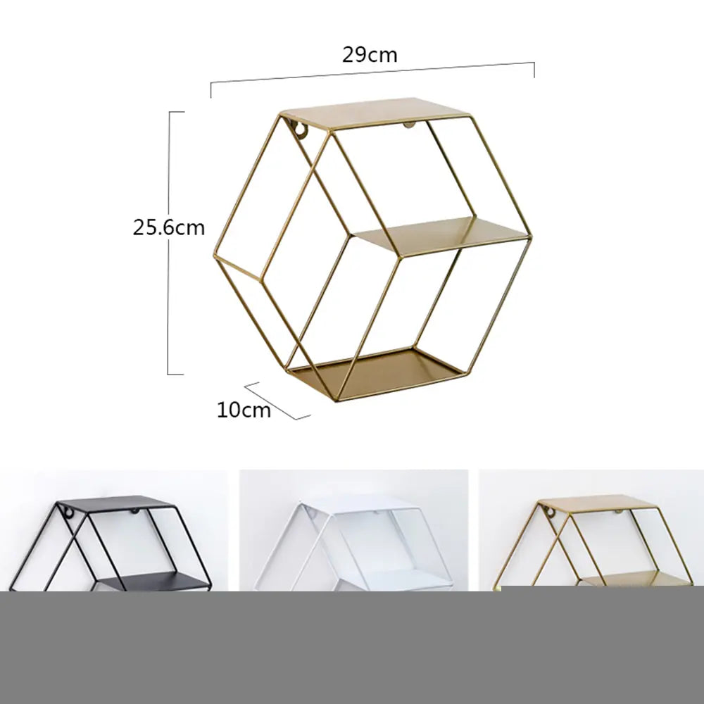 Hexagonal Wall Shelf - Wall Decor and Storage Rack