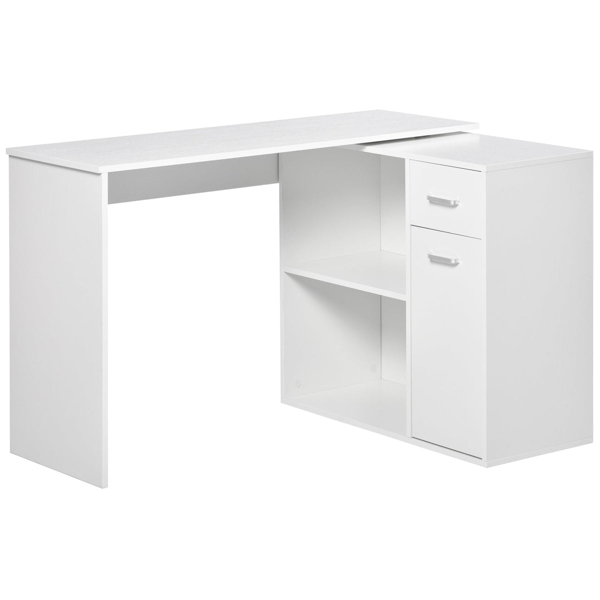 180° Rotating Home Office Corner Desk Storage Shelf Cabinet Black
