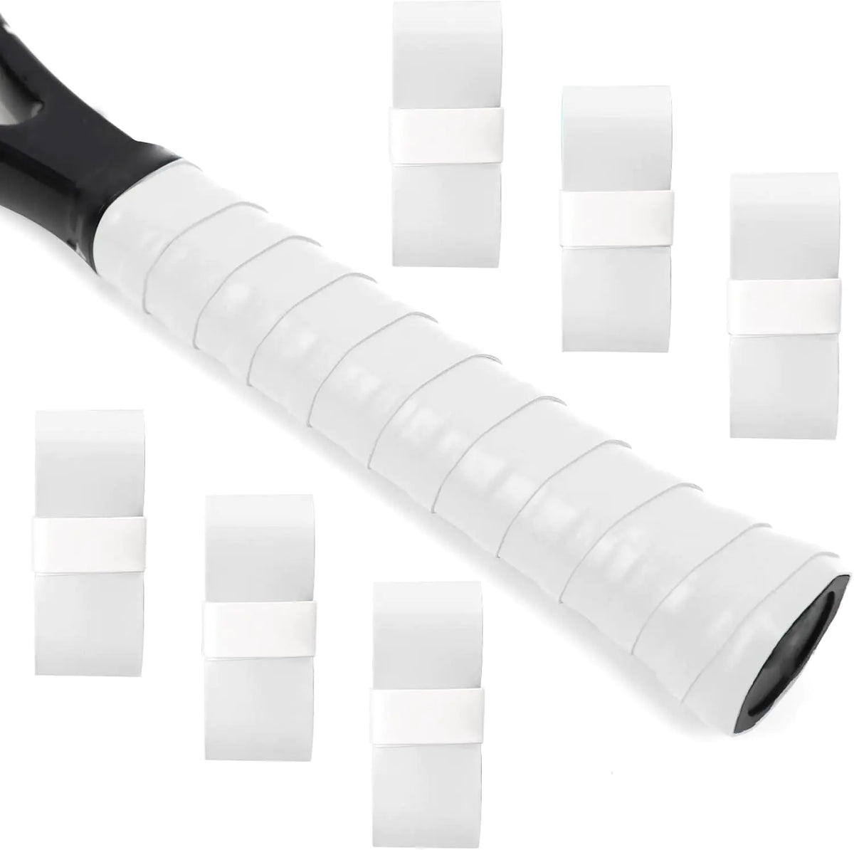 L LK SPORTS Tennis Racket Grip Tape 6 Pack Precut Anti Slip Tennis Grip Tape Absorbent Dry Feel Tennis Grips Overgrip for Tennis Pickleball White