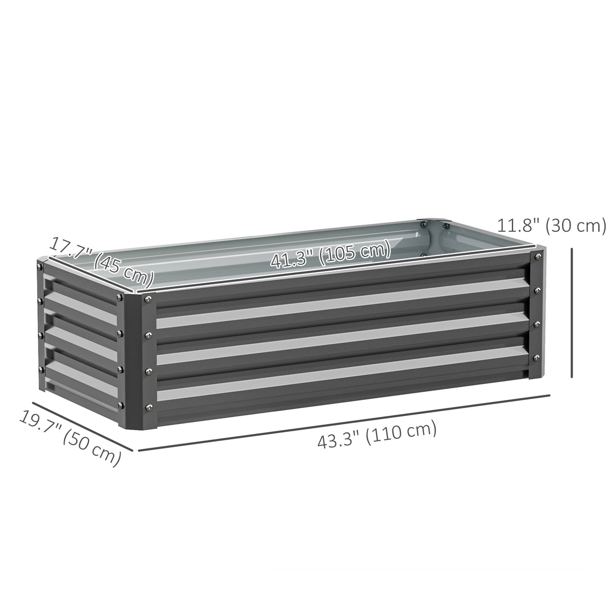 Galvanized Raised Garden Beds, Outdoor Planter Box, Set of 2, for Flowers, Herbs and Vegetables, Black