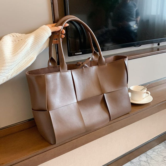 Plaid Weave Handbag