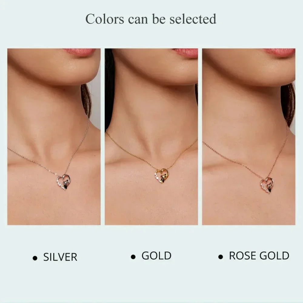 925 Sterling Silver Baby Panda Crystal Necklace | Enamel Cute Animal Charm Chain Link | Women'S Gift - 17.71'' Scn453