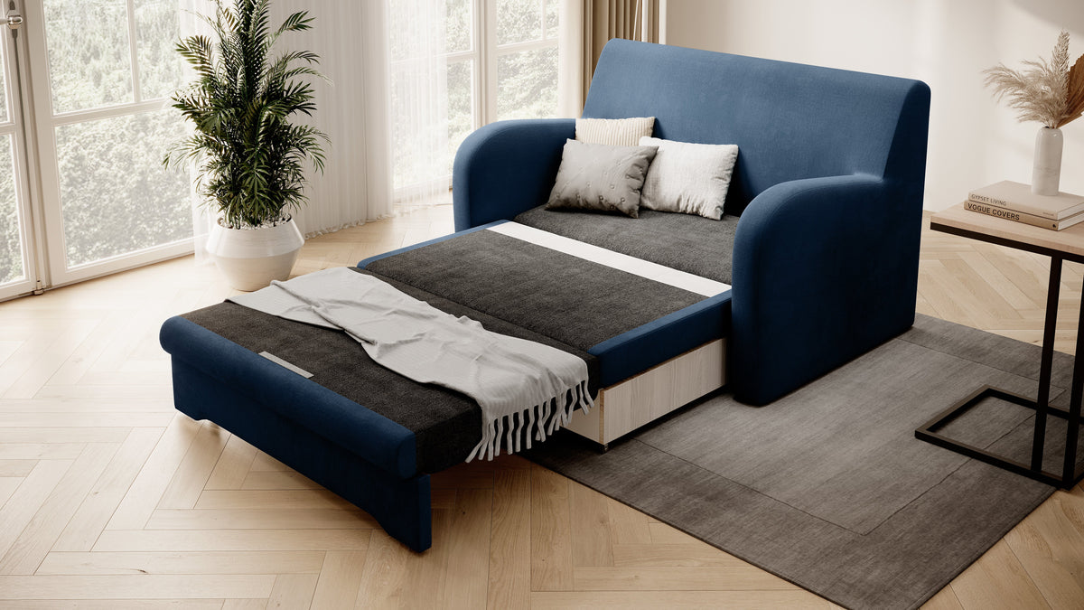 Ario Condo Style 2 Seater Storage Sleeper Sofa - Blue