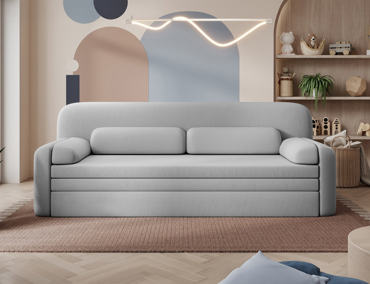 Elioss 3 Seater Storage Sleeper Sofa - Light Grey