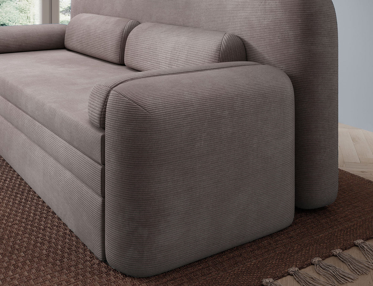 Elioss 3 Seater Storage Sleeper Sofa - Fudge Brown