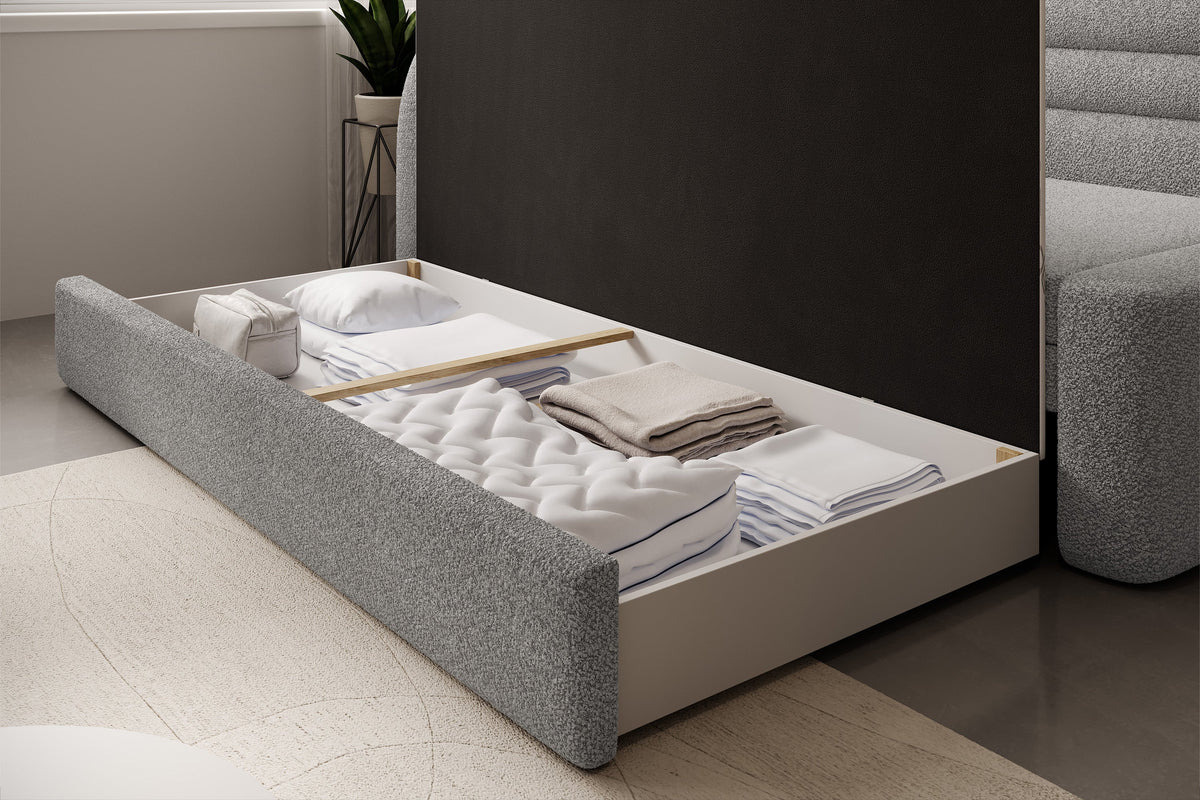 Fabillo Storage Sleeper Sofa - Light Grey