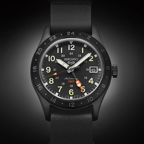 SEIKO 5 Sports Field GMT Black Leather | SSK025K1
