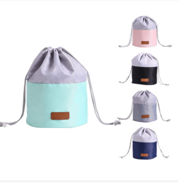 2-Tone Waterproof Cosmetic Cinch Bag — Drawstring Makeup Pouch