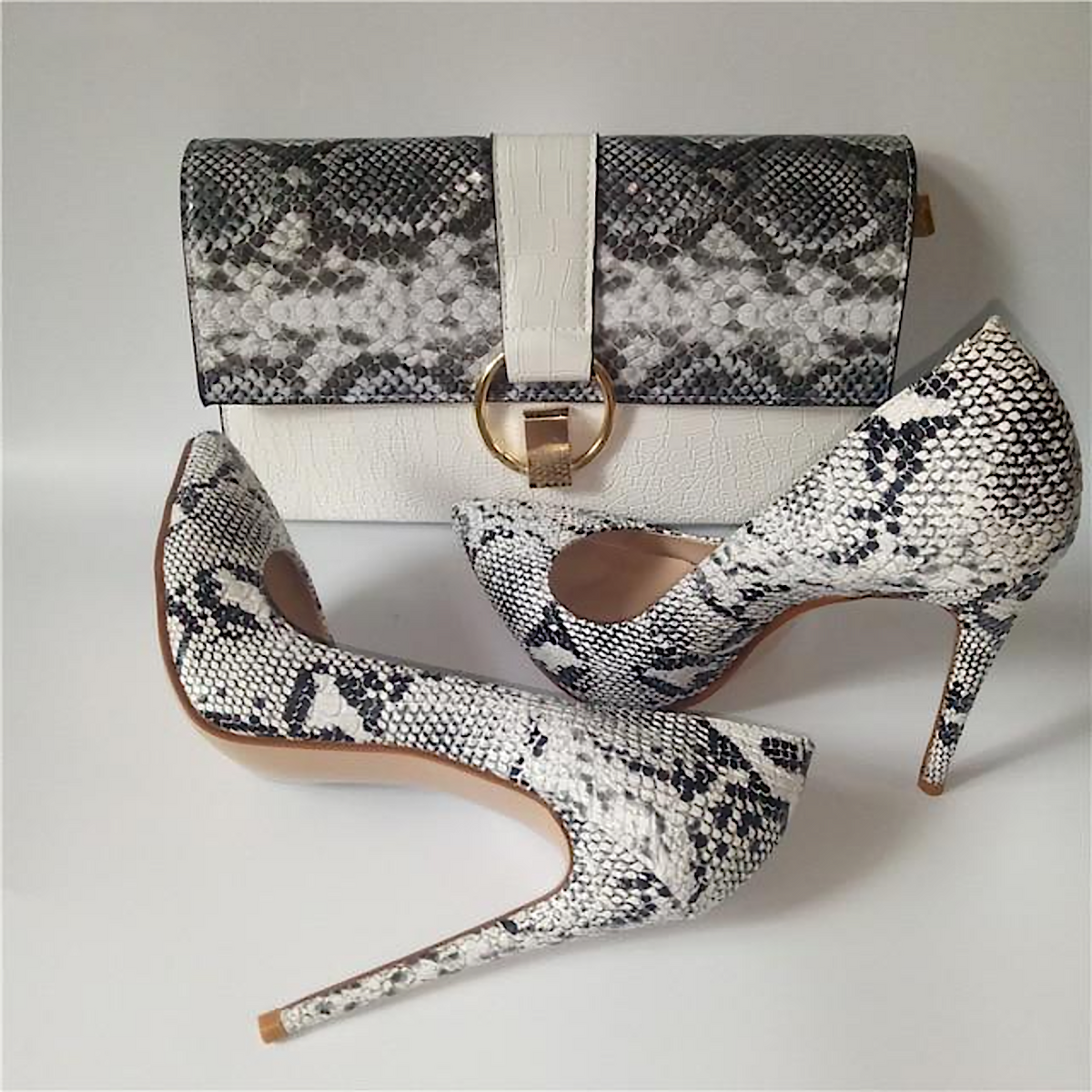 Designer Clutch & Heels