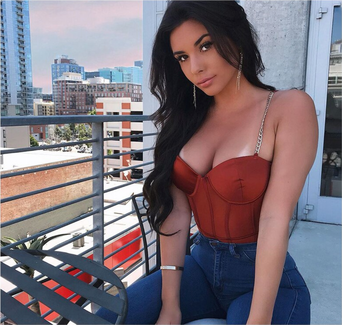Chain Strap Party Bodysuit