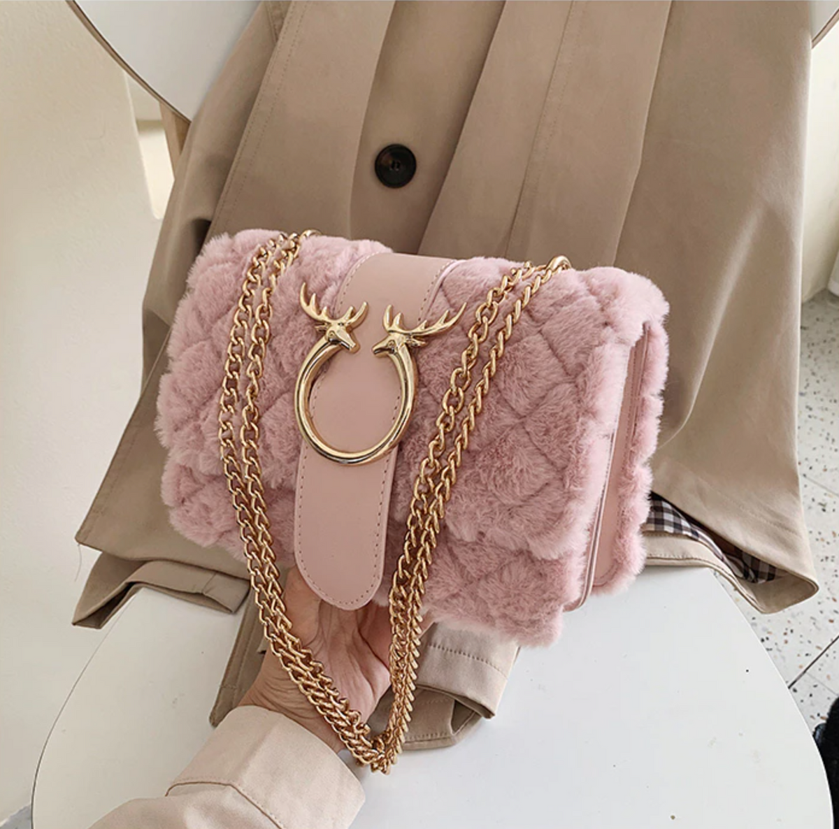 Double Strap Plush Bag