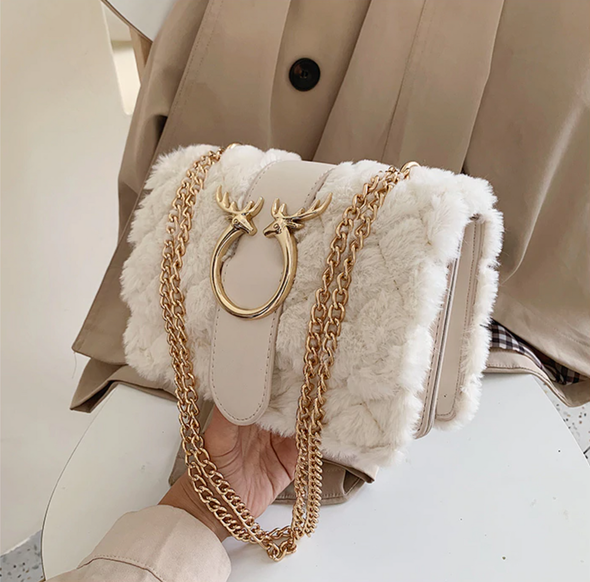 Double Strap Plush Bag