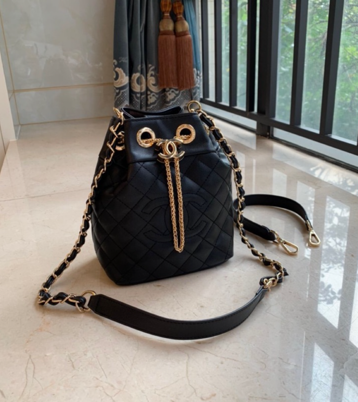 Designer Rope Chain Bucket Bag