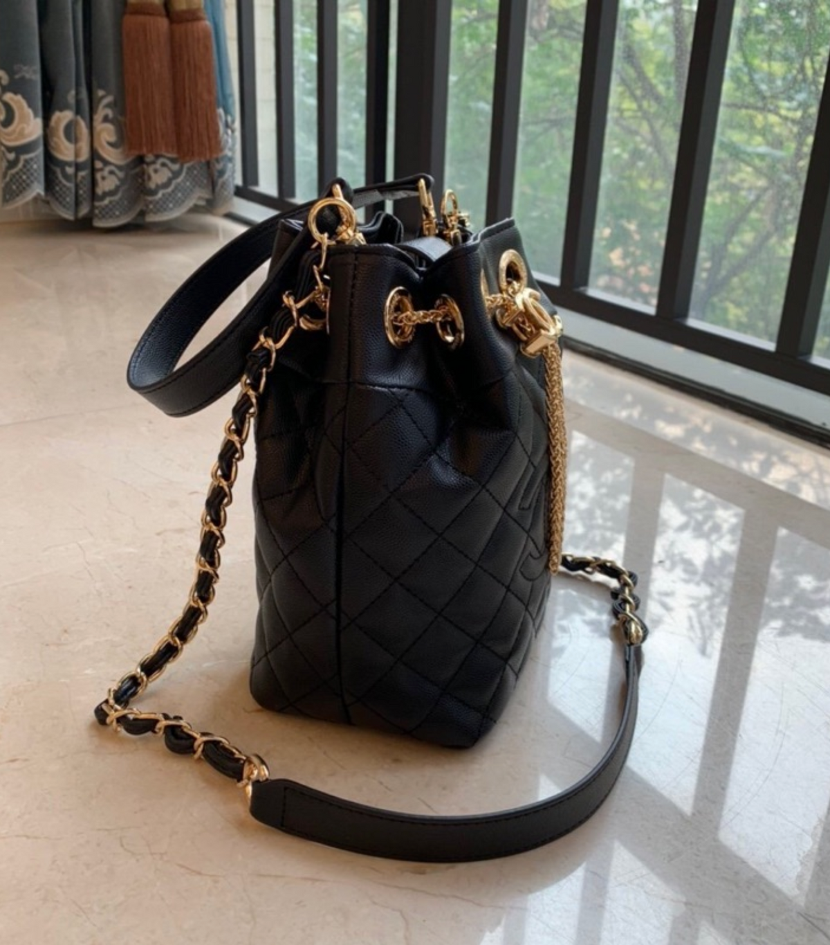 Designer Rope Chain Bucket Bag
