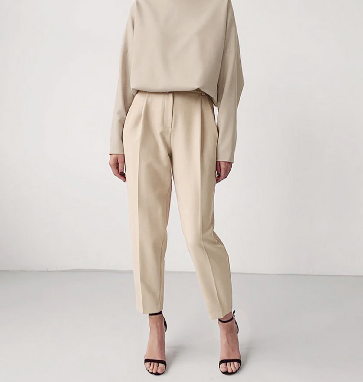 Creased Crop Dress Pants