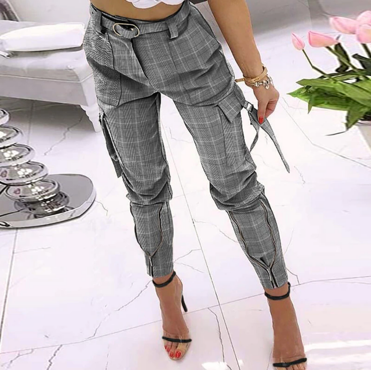 Office Cargo Crop Pants