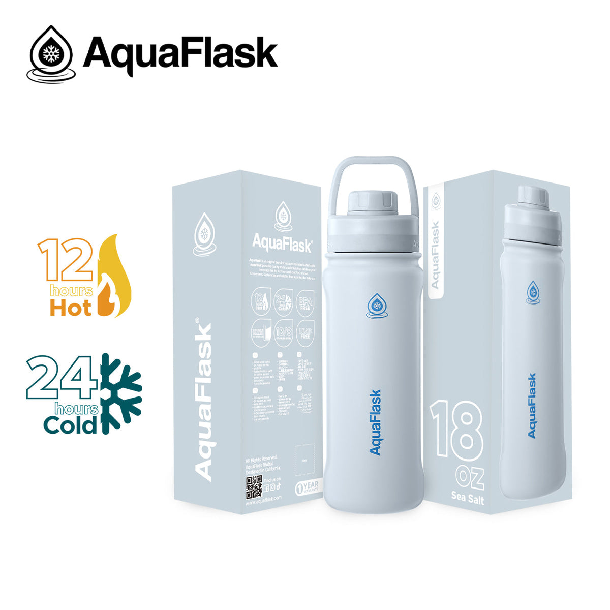 AquaFlask Original Vacuum Insulated Water Bottles 530ml (18oz)