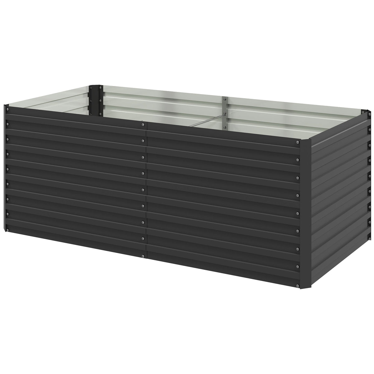 5' x 3' x 2' Raised Garden Bed, Galvanized Planter Box for Growing Flowers, Herbs and Vegetables, Black