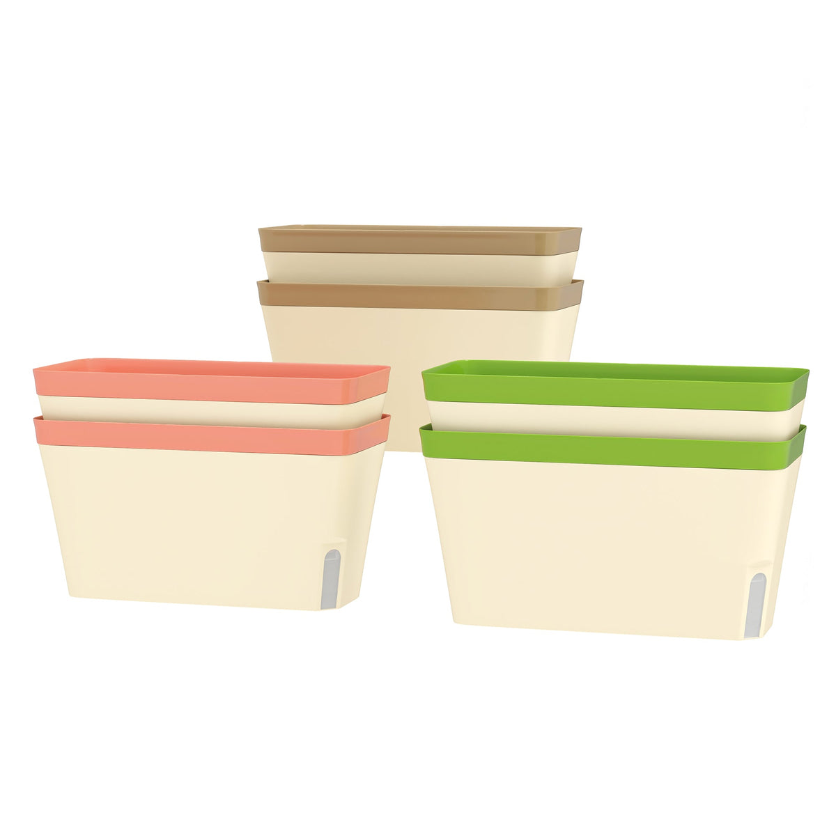 3 Pack Self Watering Flower Pots, 10.5 Inch Planter Box with Water Level Indicator for Vegetables, Succulents Plants