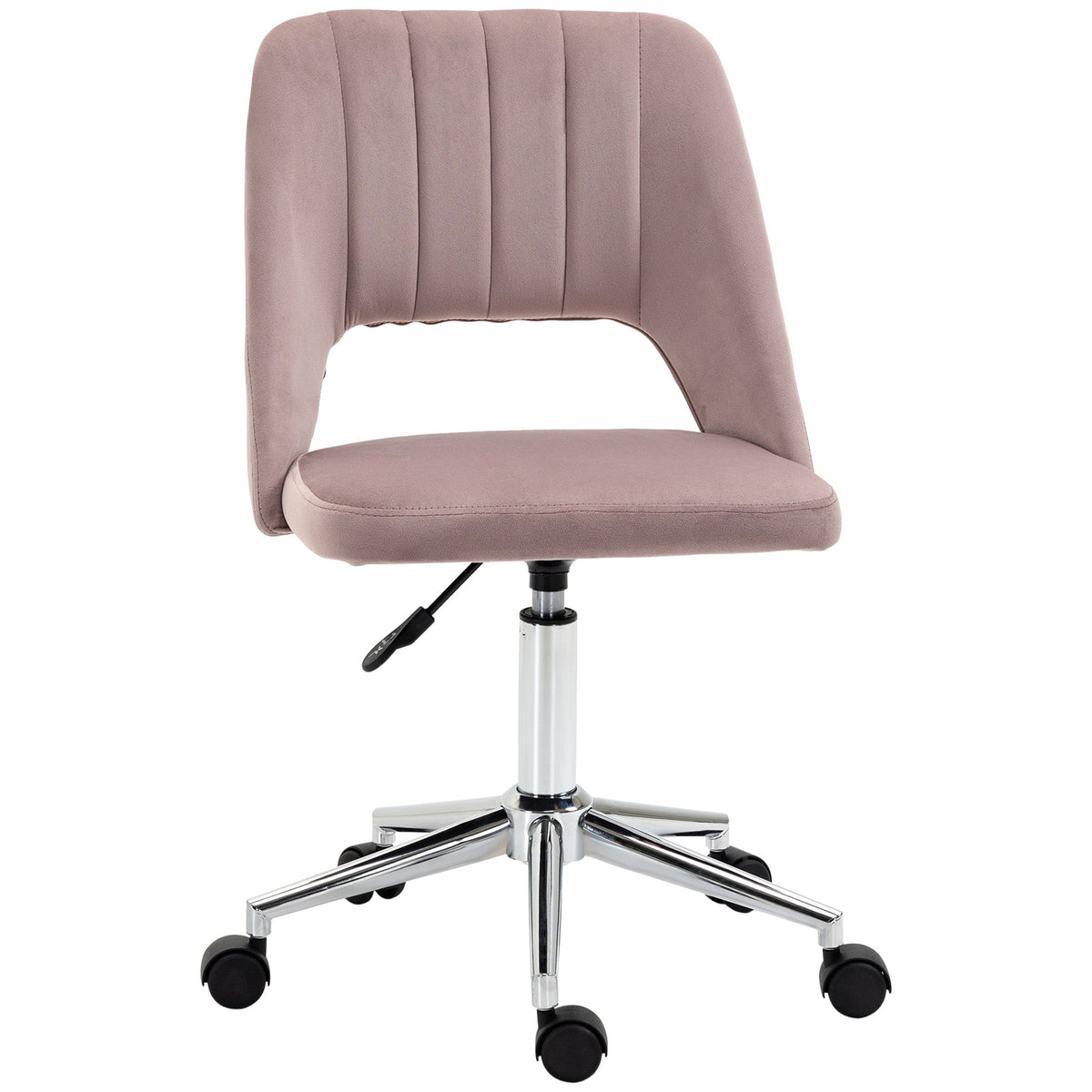 Mid Back Office Chair Velvet Fabric Swivel Scallop Shape Computer Desk Chair, Green