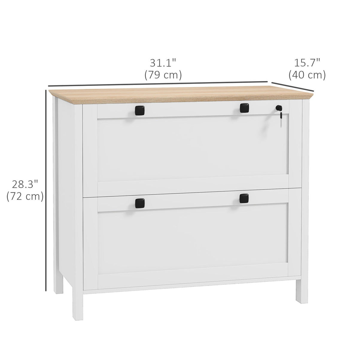2 Drawer File Cabinet, Lockable Filing Cabinet with Adjustable Hanging Bar for Letter, A4 and Legal Size, Black