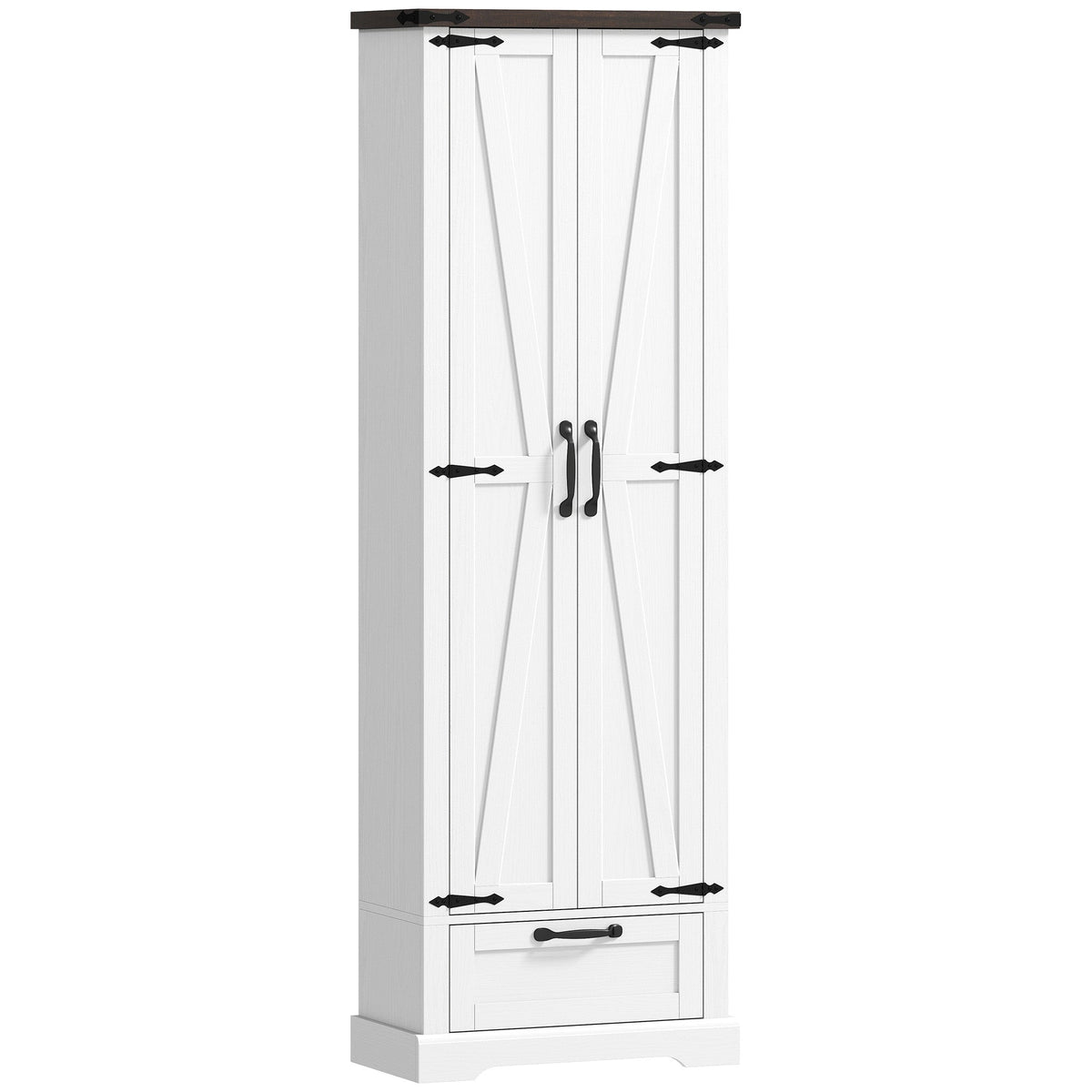 71" Pantry Cabinet, Kitchen Storage Cabinet with Adjustable Shelves, 2 Doors and Drawer for Dining Room, Black