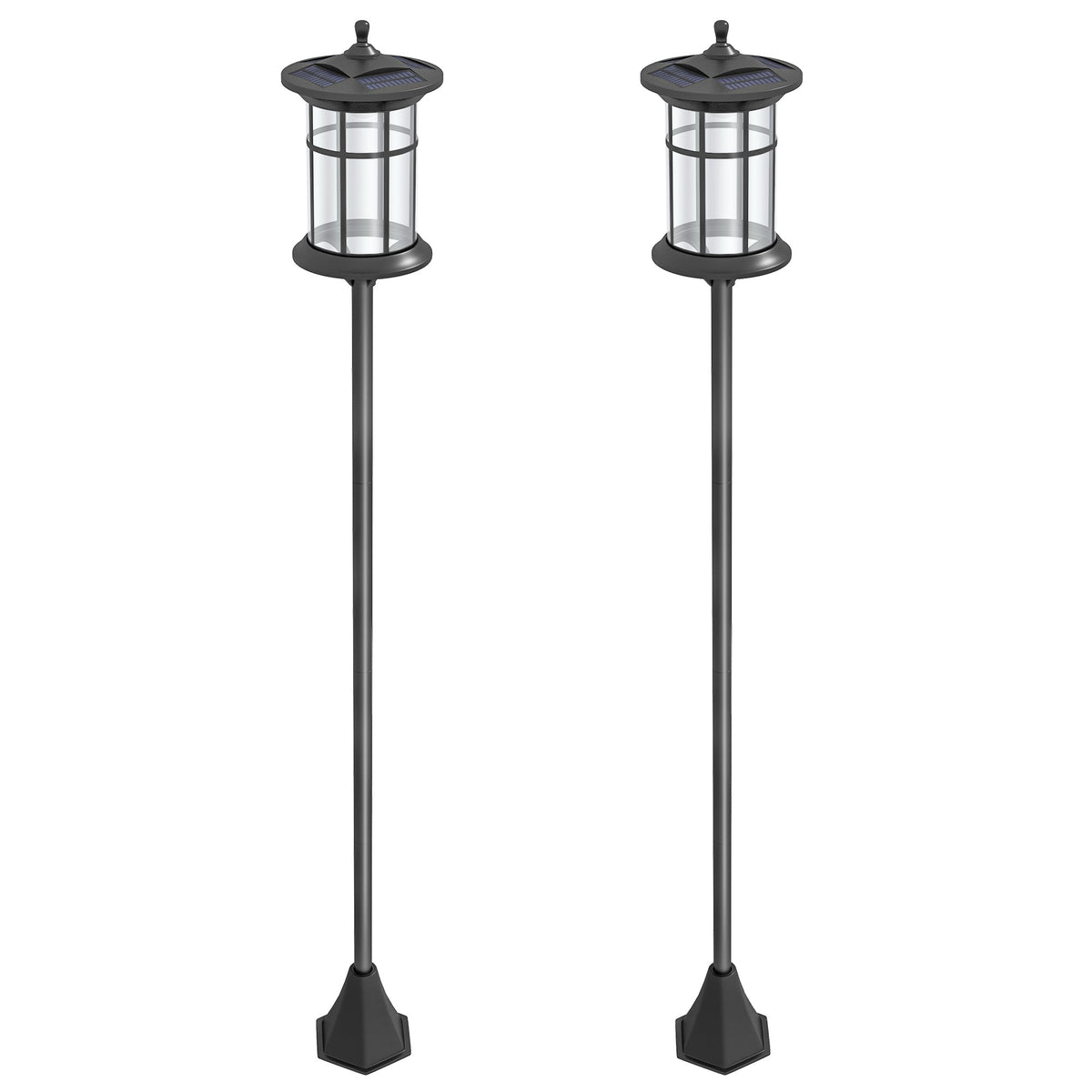 72" Solar Post Light, Cool White LED Outdoor Lamp, Waterproof IP44 for Patio, Garden, Backyard, Pathway, 2 Pack