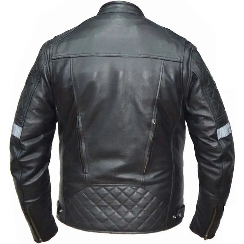 Unik International Men's Reflective Stripe Motorcycle Jacket