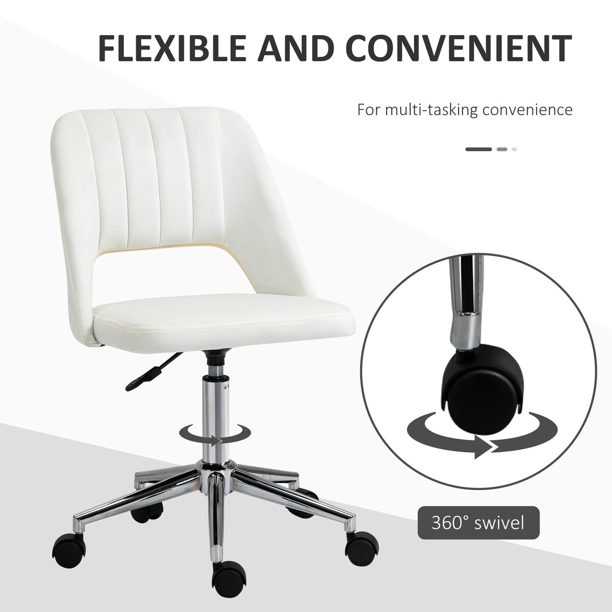 Mid Back Office Chair Velvet Fabric Swivel Scallop Shape Computer Desk Chair, Green