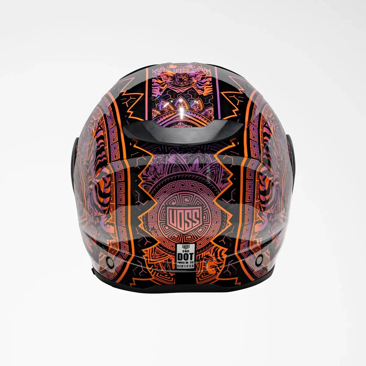 Voss 580 Conquest Gloss Neon Mandala Motorcycle Helmet