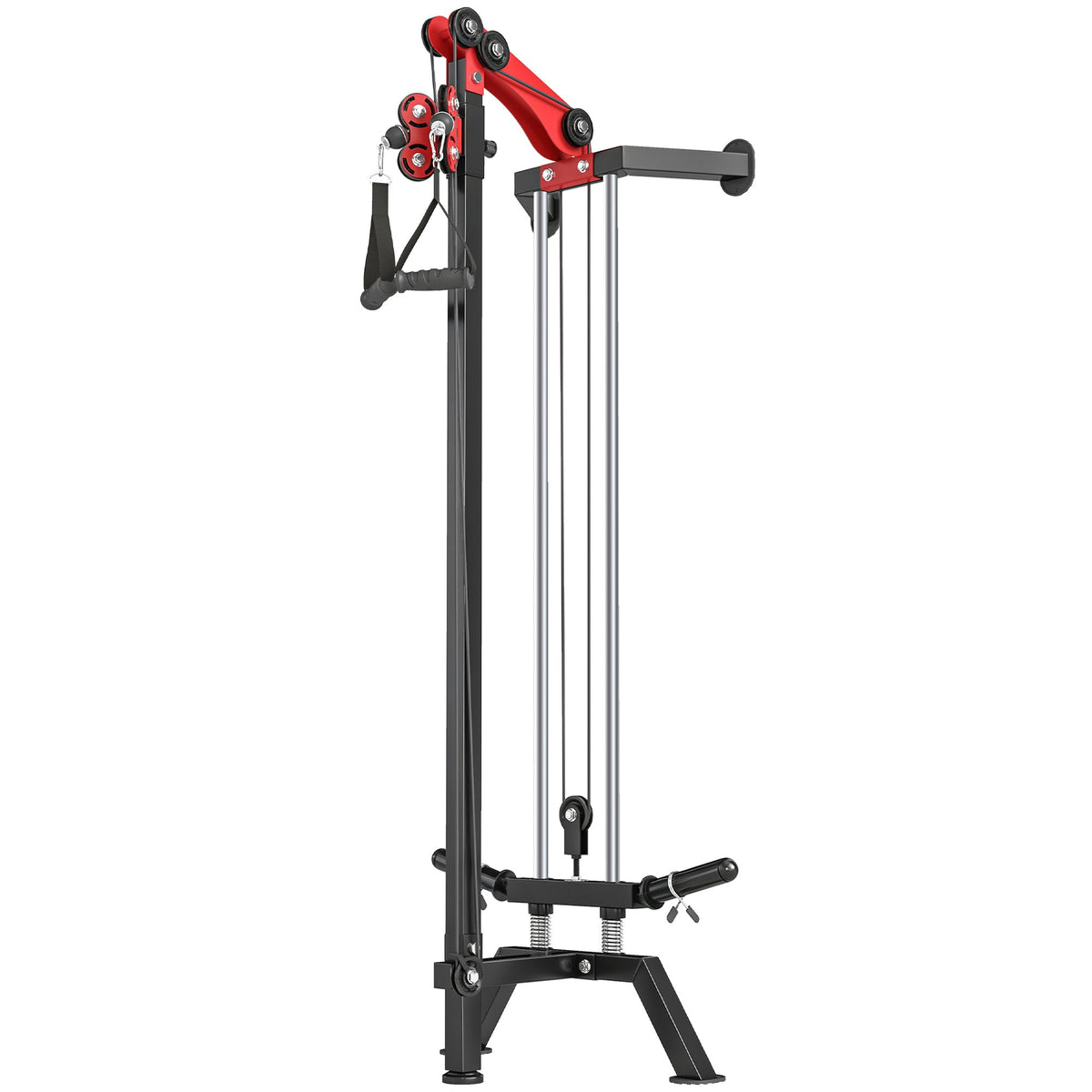 Wall Mount Cable Station, 16 Positions Adjustable Pulley Machine, Cable Crossover Machine with Handle Bar