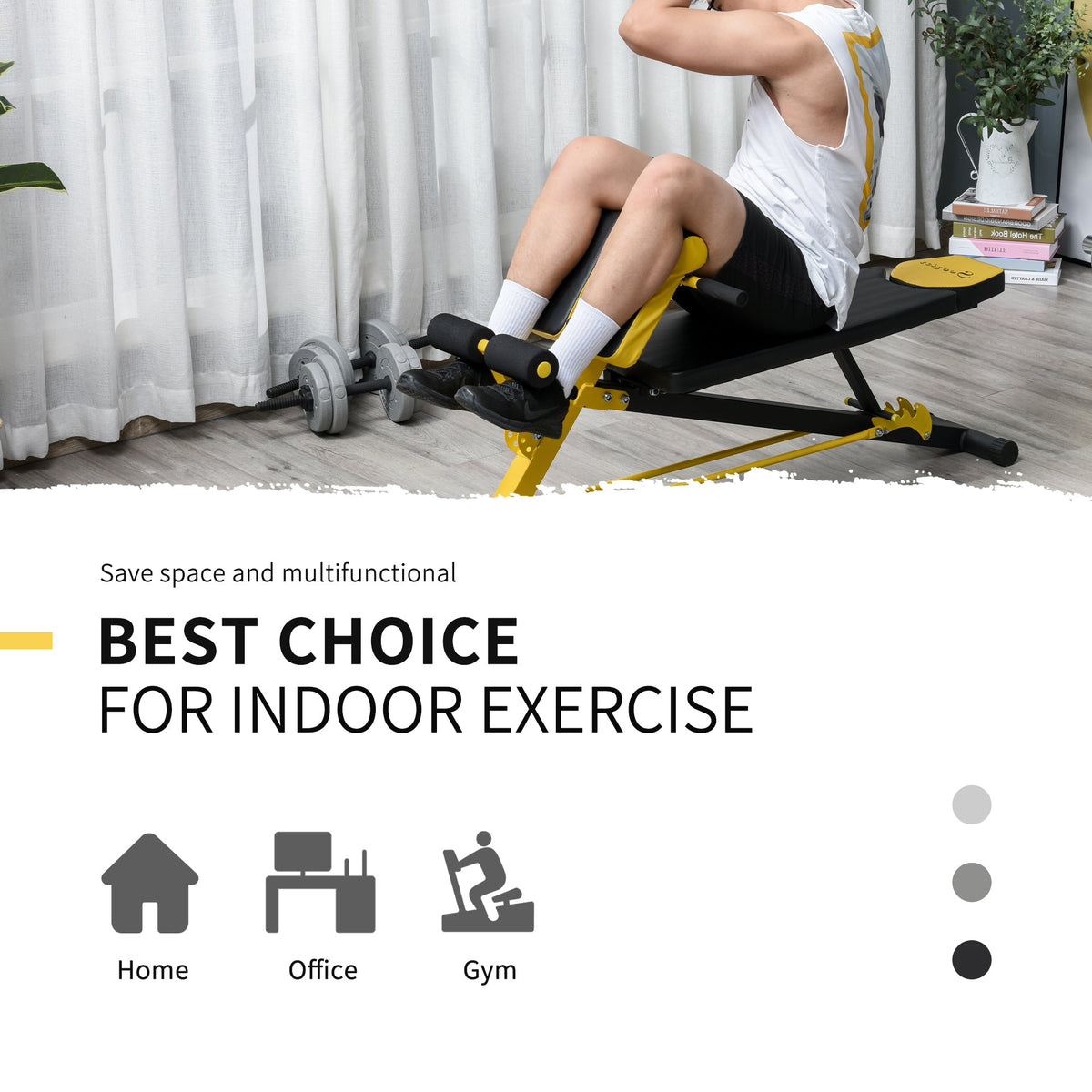 Adjustable Weight Bench Roman Chair Exercise Training Multi-Functional Hyper Extension Bench Dumbbell Bench Ab Sit up Decline Flat Black and Red