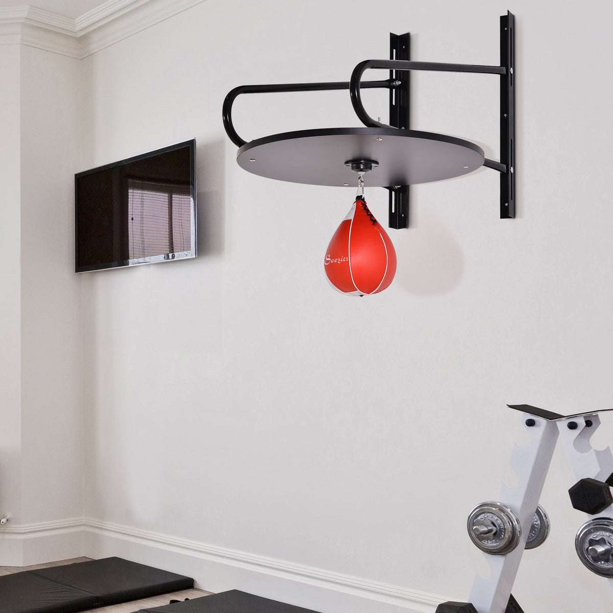 Wall-mounted Speed Bag Boxing Platform with Adjustable Height